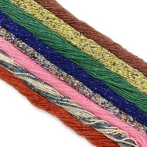 Macro shot of colorful 2-4mm faceted natural stone beads for DIY jewelry making