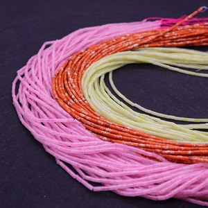 Macro de perles tubes colorées 2x4mm en pierre naturelle pour création de bijoux DIY