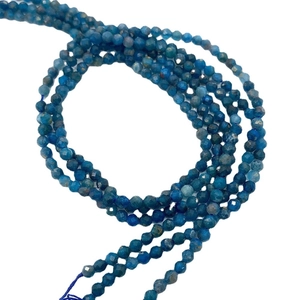 Faceted natural blue apatite beads 2-4mm for DIY jewelry making in multi-strand strands