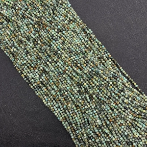 Macro shot of faceted 2-3mm African Turquoise beads for DIY jewelry making and bracelets