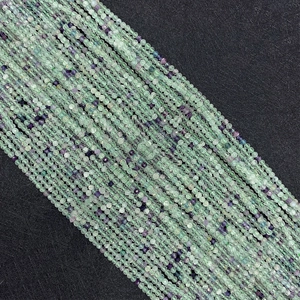 Perle Tonde Sfaccettate in Fluorite Naturale Per Creazione Gioielli Accessori Per Bracciali Fai da Te Cristallo Verde Viola