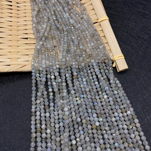 Faceted 2-4mm natural labradorite round beads with blue fire for DIY jewelry making
