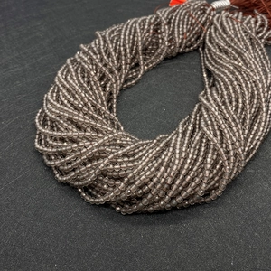 Faceted smoky quartz round loose beads 2-3mm for DIY jewelry making and bracelets