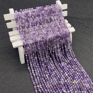 Stränge aus facettierten violetten Amethystperlen 2-4 mm für DIY-Schmuck und Armbänder