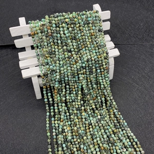 Faceted African Turquoise round beads for DIY jewelry making and bracelet accessories