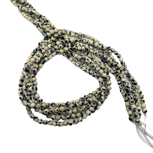 Faceted natural Dalmatian Jasper stone beads for DIY jewelry and bracelet making
