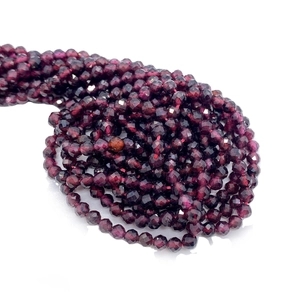 Facettierte Granat-Natursteinperlen 2-4mm Rundsteine für DIY Schmuck und Armbänder