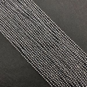 Perline Sfuse Tonde Sfaccettate in Ematite Naturale Per Creazione Gioielli DIY Collane Bracciali Perline Grigio Scuro