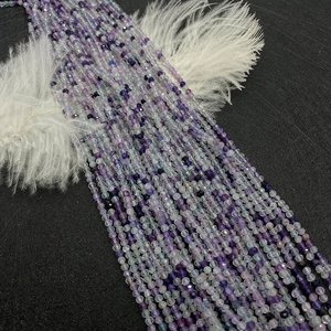 Faceted natural fluorite amethyst 2-4mm beads for DIY jewelry bracelets making