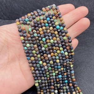 Faceted African blue pine natural stone beads for DIY jewelry making accessories
