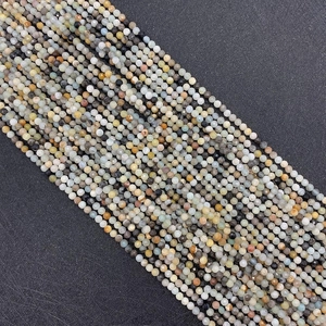 Macro view of 2-4mm faceted amazonite natural stone beads for DIY jewelry making