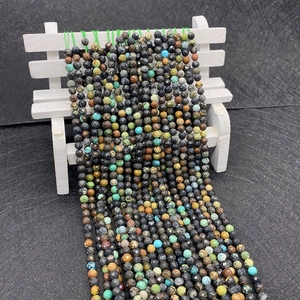 Faceted African Blue Pine natural stone beads 2-4mm for DIY jewelry making and bracelets