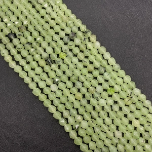 Natural Faceted Prehnite Loose Beads For DIY Jewelry Making Light Green Gemstone Beads For Necklace Bracelet Accessories