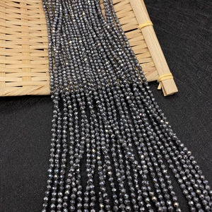 Perline tonde in ematite naturale sfaccettata per bracciali fai da te e gioielli