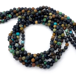 Faceted African Blue Pine natural stone beads 2-4mm for DIY jewelry and bracelet making