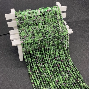 Faceted natural ruby in zoisite round beads for DIY jewelry making and bracelets