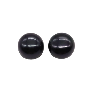Polished black freshwater pearl beads in a symmetrical pair for DIY jewelry making