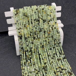 Faceted natural green prehnite beads 2-4mm for DIY jewelry making and bracelets