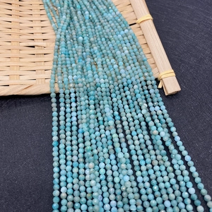 Faceted natural blue Amazonite gemstone beads 2-4mm for DIY jewelry making and crafts