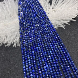 Faceted Lapis Lazuli gemstone beads strings for DIY jewelry making and bracelets