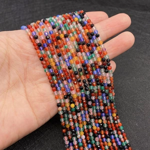 Gefacetteerde natuurstenen ronde kralen in veelkleurige strengen voor DIY-sieraden