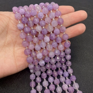 Natural lavender faceted amethyst beads 6-10mm for DIY jewelry making and bracelets