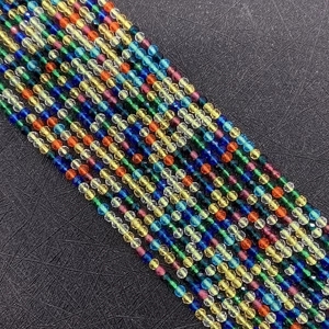 Perline colorate in vetro spinello sfaccettato 2-3mm per creazione di gioielli fai da te