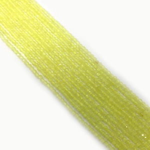 Detailed view of faceted lemon yellow cat eye stone beads for DIY jewelry making