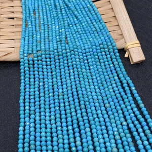 Gefacetteerde lichtblauwe natuursteen kralen 2-4mm voor DIY sieraden en armbanden maken