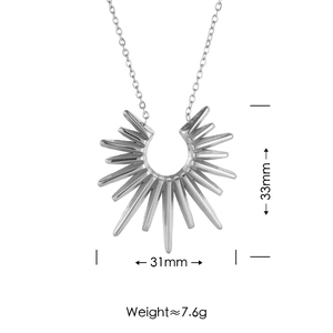 Colgante girasol de acero inoxidable con medidas 33mm y peso de 7,6g