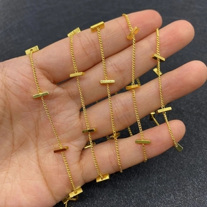 10m roll of golden rectangle link twist chain for DIY jewelry making and necklace crafts