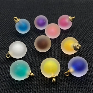 Matte acrylic 16mm round ball charms with golden eyelet pins in assorted colors