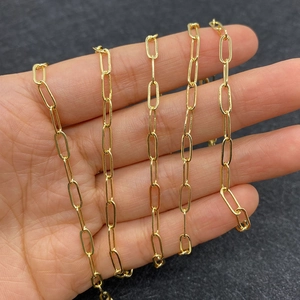 Catena a graffetta dorata in rame 5x14mm per creazione gioielli fai da te