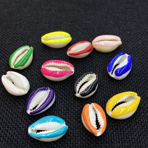 Natural Colored Cowrie Shell Beads For DIY Jewelry Making Printed Sea Snail Loose Spacer Beads For Necklace Bracelet Craft