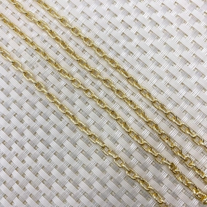 Gepolijste 4x6mm gouden koperen gedraaide ketting voor DIY-kettingen en armbanden