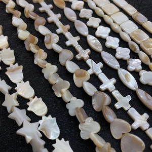Natural freshwater shell beads in star flower clover shapes for DIY jewelry making