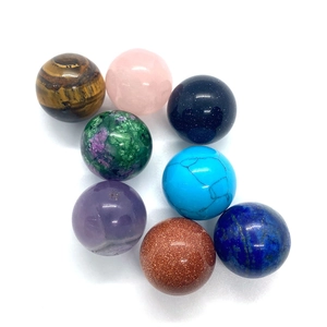 Set de esferas de cristal de piedra natural de 16mm con ojo de tigre y cuarzo rosa