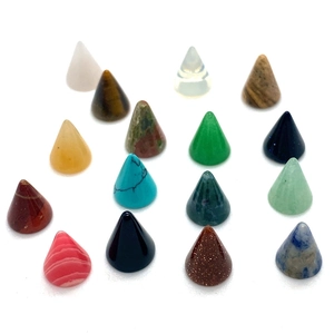 Perles en Pierre Naturelle en Forme de Cône Cabochon de Pierre Précieuse Polie Couleurs Mixtes pour Fabrication de Bijoux DIY