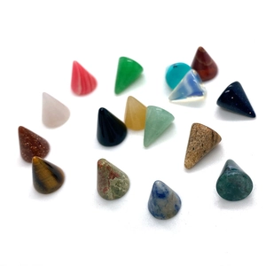 Pierres naturelles coniques polies en œil de tigre et onyx pour création de bijoux DIY