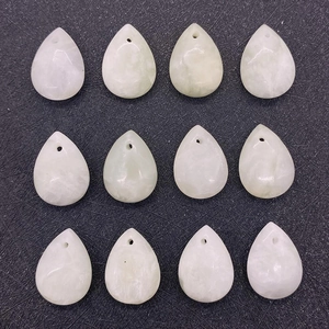 Douze pendentifs en pierre naturelle en forme de goutte avec trous pour bijoux DIY