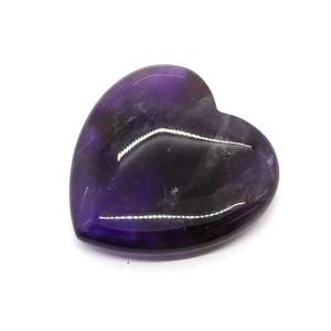 Gepolijste hartvormige natuurlijke amethist 40mm met dieppaarse texturen voor DIY sieraden
