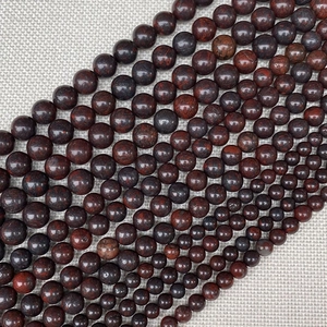 Polished dark red round natural stone beads for DIY jewelry in multiple sizes