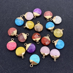 Collection de pendentifs facettés en œil de tigre et quartz avec capuchons dorés DIY