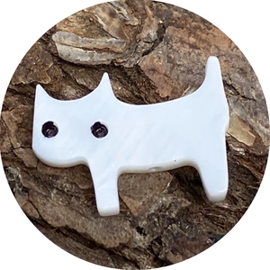 Perline di conchiglia naturale a forma di gatto con finitura lucida per gioielli fai da te