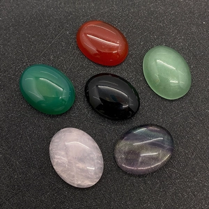 Oval semi-precious natural stones including rose quartz and onyx for jewelry DIY making