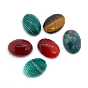 Cabochon ovali in occhio di tigre e agata lucida per la creazione di gioielli fai-da-te