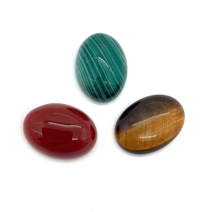 Set di cabochon ovali in occhio di tigre, agata rossa e malachite per gioielli fai da te