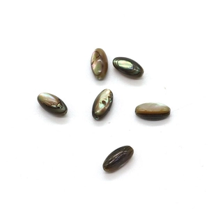Set mit 6 natürlichen Abalone-Muschelperlen 5x10mm mit irisierendem Glanz für DIY Schmuck