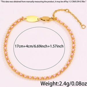 Detail showing 17cm red braided bracelet with 4cm extension and gold oval charm
