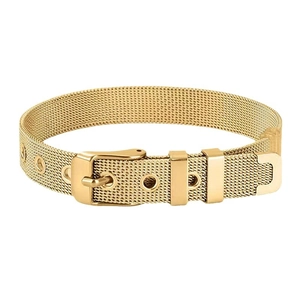 Bracelet élégant en maille plaquée or avec boucle réglable pour femmes